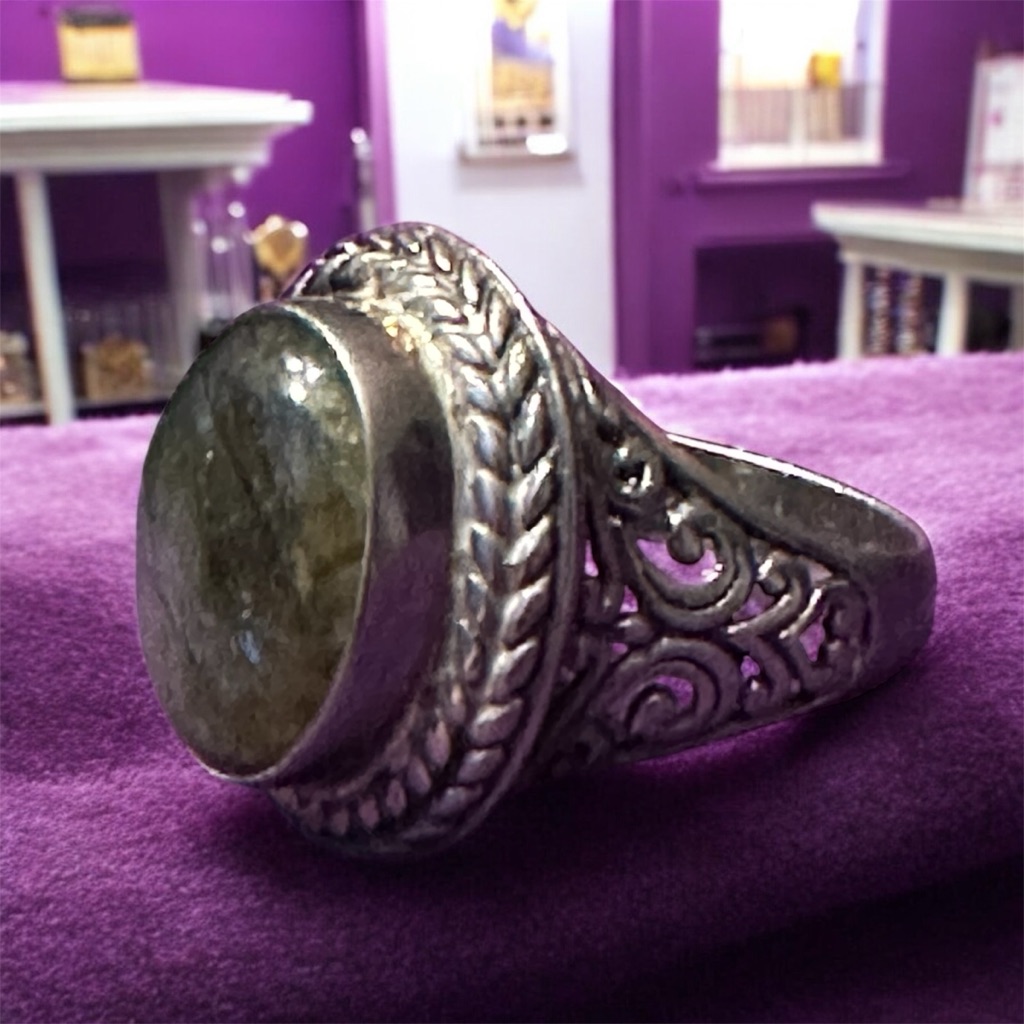 Robert Manse Bali Designs Sterling Silver Labradorite Cab Ring 925 Size 8